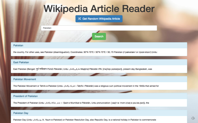 Wikipedia Article Reader